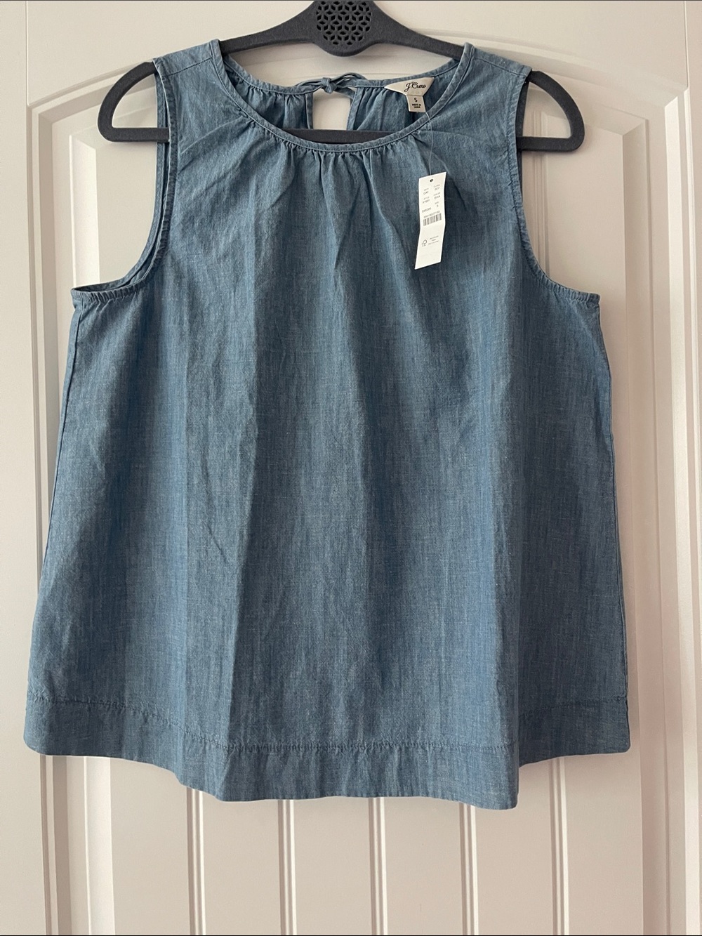 J Crew Linen Blend Chambray Sleeveless Top Tank Small NWT